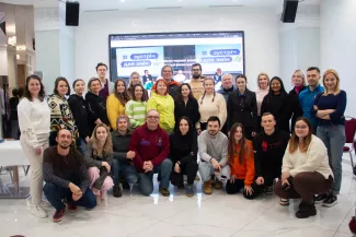 Group photo from the Ukraine local pooled fund design workshop